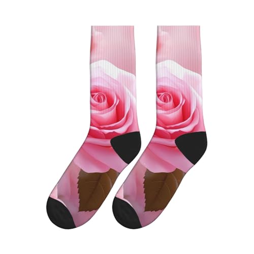 Floral Flower Rose Print Mid-Tube Sports Socks Skin-Friendly, Comfortable, And Breathable For Sports And Daily Wear.4