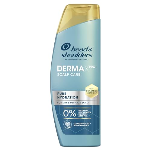 Head & Shoulders DermaXPro Pure Hydration Anti Dandruff Shampoo 300ml for Dry and Delicate Scalp & Hair Free from Sulphated Surfactants Silicones and Dyes with Ceramide Complex