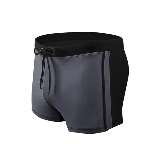 Mens Lightweight Swim Trunks Patchwork Plain Swimwear Quick Dry Bathing Suit Elastic Waist Drawstring Swimming Shorts4