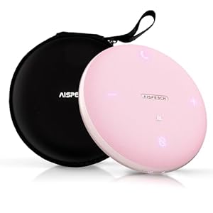 M4 Bluetooth Speakerphone Conference Speaker and Microphone with AI Noise Reduction GPT Transcription Speakers for Computer Desktop 360° Voice Pickup at Home Office for Teams/Zoom, Pink