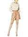 KENDALL + KYLIE Women's Vegan Leather Paperbag Shorts, Sand, Small