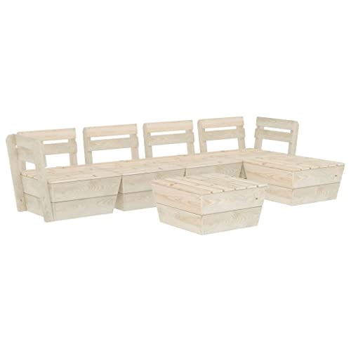 vidaXL Set Divani da Giardino su Pallet 6 pz in Legno Abete Impregnato