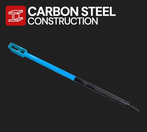 Image of Mytee Products 40 inch Combination Winch Bar for Flatbed Trailer - Black & Blue Powder Coated Carbon-Steel Combo Winch Bar with Non-Slip Handle & Square Head for Chain Lever Binders