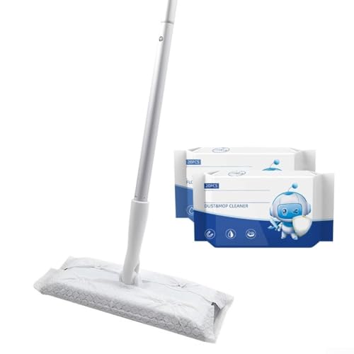 Bulevisiter Kit de balayage anti-poussière avec balai plat – Ensemble de balai de nettoyage pour sol en bois dur, cuisine, salle de bain et poils d'animaux (B)