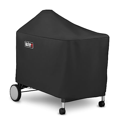 Image of Weber Grill Cover for Performer Premium & Deluxe, 22 inch - Black Durable Polyester Cover with Velcro Strap (2005-2025 Models), Weber Charcoal Cover