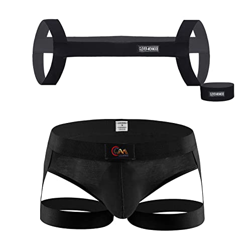 Evankin Men's Thong Underwear Sexy Outfit Legging Straps Sets Tank Tops Chest Straps Tight Fitting Underpants Set3