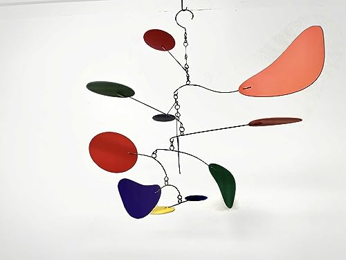 Image of Baby Mobile in Discovery Style Mid Century Modern Rainbow Kinetic Art