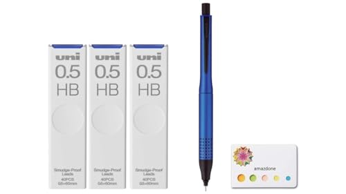 Porte-mines Uni Kuru Toga Advance 0,5 mm bleu marine avec mines HB rechargeables et notes
