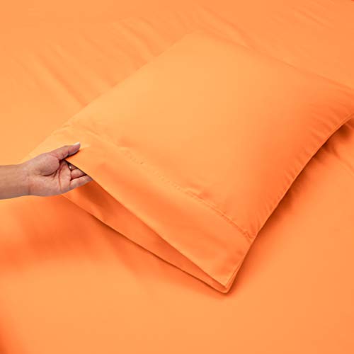 Image of Hearth & Harbor Extra Deep Pocket Queen Sheets - 4 Piece Hotel Luxury Queen Sheet Set Fits Up to 24 inch Mattress - Ultra Soft Luxury Queen Bed Sheet Set - Soft & Breathable, Queen, Apricot Buff Orange