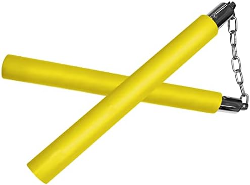 TOPOINT Nunchuck,Safe Foam Rubber Training Nunchucks/Nunchakus with Steel Chain for Kids & Beginners Practice and Training (Yellow)