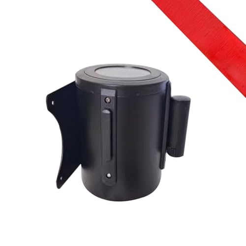 CAIFEXUE Red Retractable Belt Barrier, Carbon Steel Housing with Mounting Accessories,2/3/5/10M Wall Mount Safety Cordon Barrier/B/2M(6.6Ft)