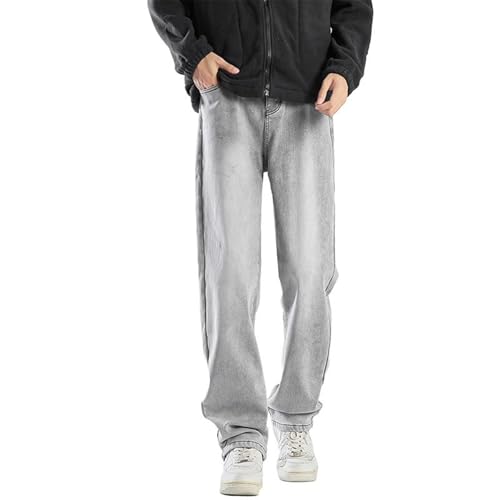 Men's Jeans Spring Gray Stretch Denim Americana Straight Pants