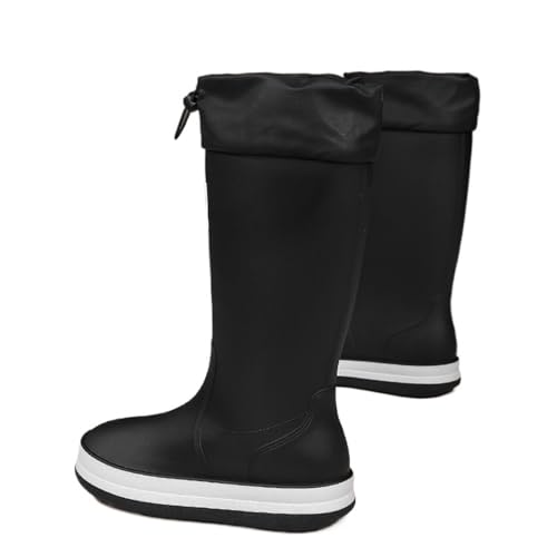 LXHZSY Botas de Agua Hombre Botas de lluvia altas for hombre, impermeables, antideslizantes, for exteriores, jardinería, trabajo, moda informal, agua(Black,41)