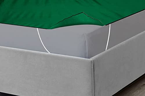 Image of The Furnishing Tree Mattress Protector /Waterproof Bedsheet Size WxL 48x72 inches 4x6 Feet Single Bed Polyester Green