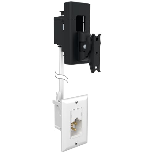 Sanus Universal Speaker Wall Mount & Power Kit Tilts Swivels & Hides Cables in-Wall Includes 10ft ETL-Certified Power Cable DIY Install for Sonos Era 100 & Satellite Speakers up to 8 lbs
