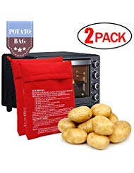 CCCSEE Potato Express Microwave Potato Bag Red,Washable and Reusable,Pouch Cooking in Just 4 Minutes Cooker Bag (2 Pack)