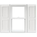 Polaris Vinyl Raised Panel Shutters (1 Pair) - 001 White - 15 x 59