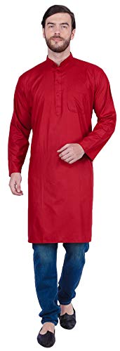 Kurta en coton avec broderie MapleClothing pour homme style indien