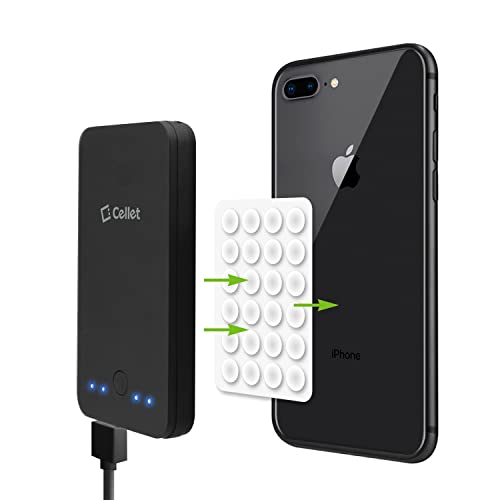 Cellet Multipurpose Non Slip Phone Mini Suction Cup Mat Pack of 5 Compatible with Apple iPhones, Samsung Galaxy, Google Pixel Moto, Power Bank, (Clear)