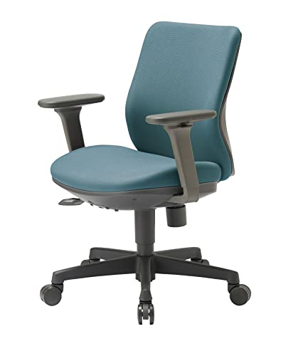 [身体を預けた瞬間に感じる極上の掛け心地 OA-3115AJ 可動肘]アイコ オフィスチェア デスクチェア 人間工学 テレワーク (ローバック/セルリアンブルー)