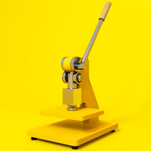 Heavy-Duty Leather Press Machine, Manual Punch & Flatten Tool, 3-Level Height Adjustment, 346° Feed for Punching, Embossing, Cutting & Extruding (Black)