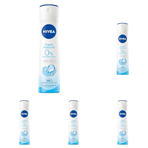 NIVEA Deodorant Fresh Natural spray, 150 ml (Packung mit 5)