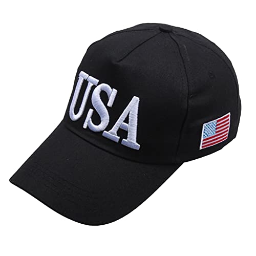 Generisch Gorra de béisbol de invierno para hombre, bandera de Estados Unidos, gorra de béisbol, gorra ajustable, Negro , Talla única