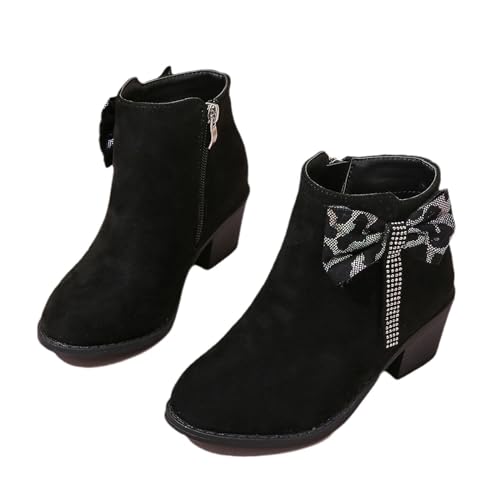 Gilrs Combat Boots Warm Side Zipper Boots Low Heel Winter Shoes Toddler Boys Girls Classic Hiking Boots PU Leather