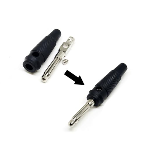JZK 10 Pcs Black Red Banana Plug Jack 4mm - Image 3