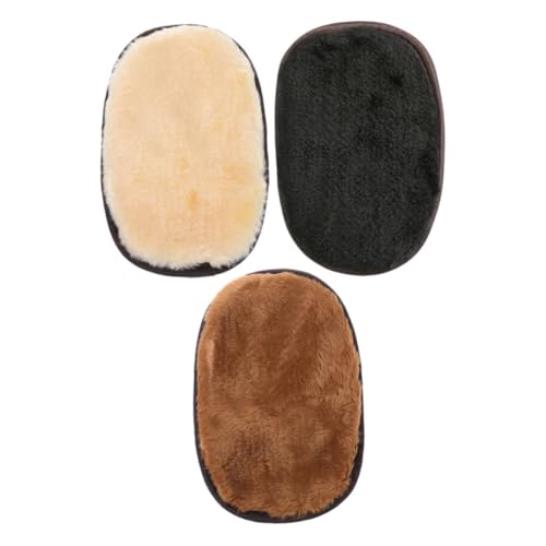 TOBBOMEY Guanti Lucidanti Per Scarpe in Pelle 3 Pezzi Panno Morbido in Lana Sintetica Per Pulizia e Lucidatura Casa Ufficio Auto