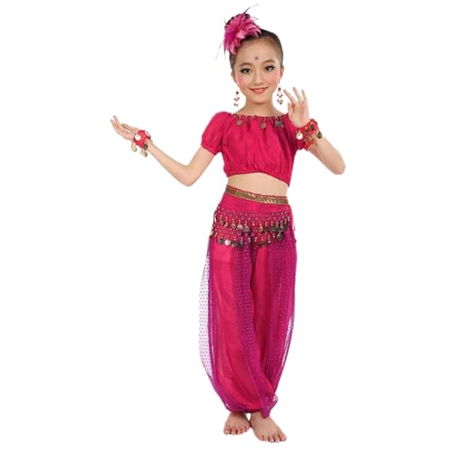 Bastwahl Deguisement Jasmine Cleopatre Enfant - Déguisement Bollywood, Costume Danse Orientale, Robe Indienne Carnaval Chinoise Fille Japonaise Pocahontas...