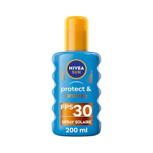 NIVEA SUN Spray solaire activateur de bronzage Protect & Bronze FPS 30 (1 x 200 ml), huile solaire avec protection UVA/UVB pour un hâle naturellement bronzé