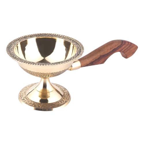 BHAKTI SHRINGAR Brass Loban Dhoop Dani Kapoor Stand with Wooden Handle Sambrani Incense Holder for Pooja ((Diamension 9 * 3.5 * 2.75), 2) (B0CP7R72HZ) Amazon Price History, Amazon Price Tracker