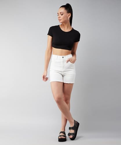 Image of Dolce Crudo Women's High Rise Denim Shorts - Relaxed Fit