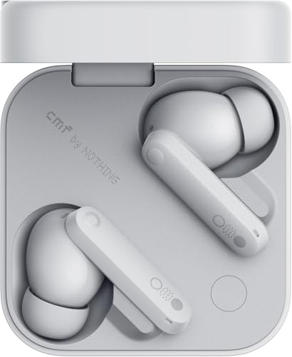 CMF by Nothing Buds Pro 2 Auricolari wireless con Audio HiFi, Cancellazione attiva del rumore ibrida da 50dB, 6 microfoni HD e Effetto audio spaziale, 2025 - Grigio Chiaro