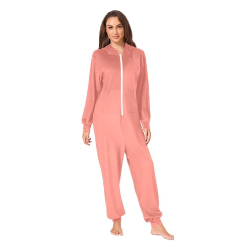 GAIGEO Vermilion Onesies Adult Pajamas, Jumpsuit Pajamas Onesie, One Piece Sleeper Adult, S-XL