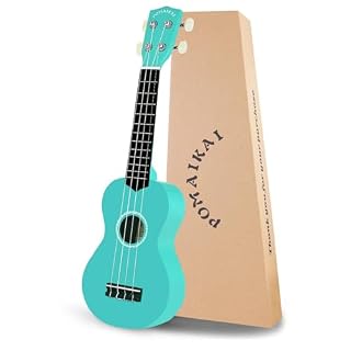 POMAIKAI Soprano Ukulele Starter Wood Ukele Hawaiian Guitar Ukelele 21″ Beginner and Students (Blue) - Les Beatles, Paul McCartney, John Lennon, RIngo Starr, George Harrison