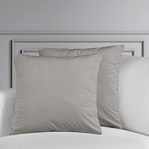 Image of HPD Half Price Drapes Cushion Cover 18 x 18 Heritage Plush Velvet - VPYC-179916-CC18PR - Pair, City Grey