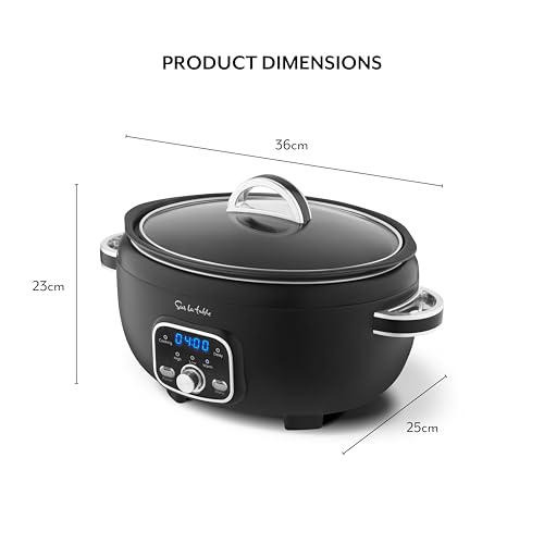 Sur La Table SLT16010BLK Core 3.5 Litre Digital Slow Cooker for Stews and Casseroles, Digital LED Screen, 3 Temperature Functions, Removable Aluminium Pot, Energy Saving, 200W, Black - Image 6