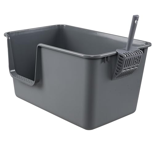 4 piezas arenero para gato grande con pala, gris miniatura 7