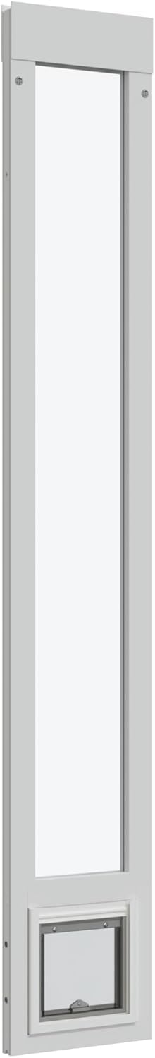 Liberty Cat Door for Sliding Glass Doors | Pet Dog Door for Vinyl Sliders | Sturdy Patio Door Insert | White Frame | 93.5" - 95" Height Range