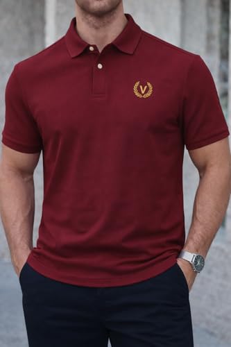 Image of Mack Jonney Men's Cotton Polo T-Shirt|Solid Regular Fit|Half Sleeve Collar T-Shirt for Casual Wear-MJ-32