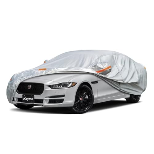 Kayme Sedan Car Cover Fit for Jaguar XE (2016-2025) Automobiles All Weather Waterproof, Outdoor Cover Sun Rain Protection, with Lock and Zipper Door.S