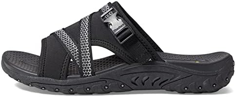 Skechers Women's REGGAE - SLIDE THRU sporty outdoor sandal, Black 7M