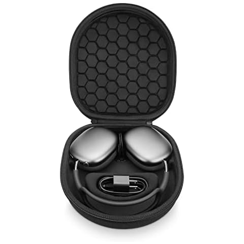 Smart Case for New Apple AirPods Max Supports Sleep Mode , Hard Organizer Portable Carry Travel Cover Storage Bag (Black) Cover