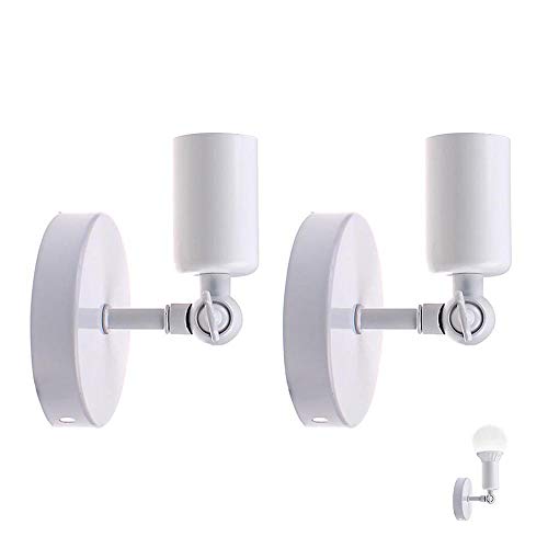 ChaoZan Metal Lámpara de pared Apliques de Pared E27 Moderno Creatividad Simple Hierro Luz de Pared Retro Portalámpara para Dormitorio Comedor Restaurante Sala Bar Decoración, 2 Piezas