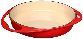 Le Creuset Cast Iron Tartin Baking Dish, round, 25 cm, suitable for all types of stoves incl. Induction, Cerise