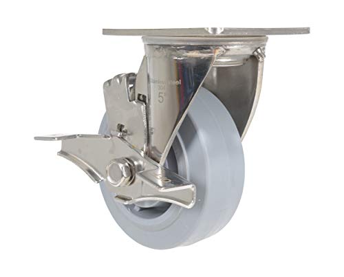 Roulette pivotante en TPR avec frein Vestil 5 x 2 pouces pour chariot