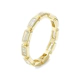 Anillo moderno para mujer, anillo de compromiso con moissanita, oro amarillo de 9 quilates, talla 53 (16,9)