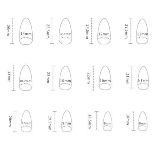 Image of Red Press on Nails Heart Fake Nails Medium Almond False Nail with Line Design Nude Pink Glue on Nails Glossy Acrylic Nail Full Cover Stick on Nail for Women Manicure Valentine's Day Manicure